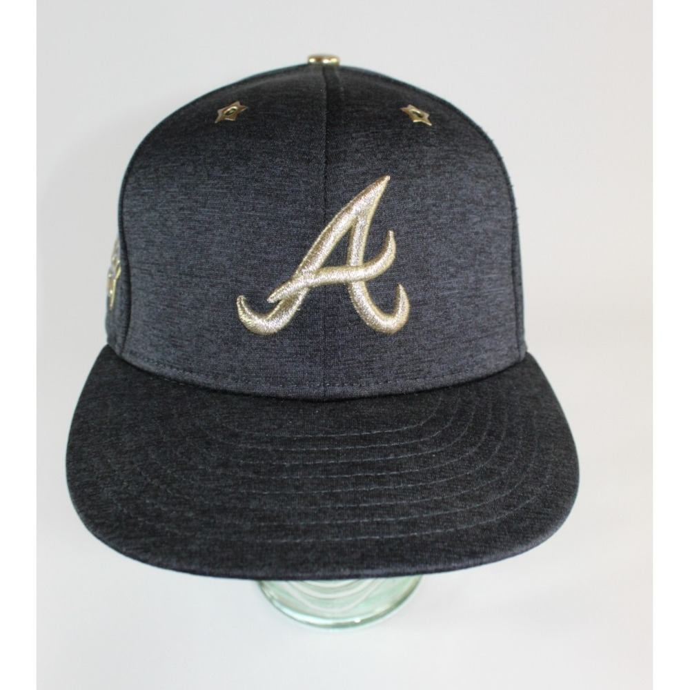 New Era Atlanta Braves 5950 Navy Fitted Hat MLB 2017 ASG Patch Cap Size 7 1/4